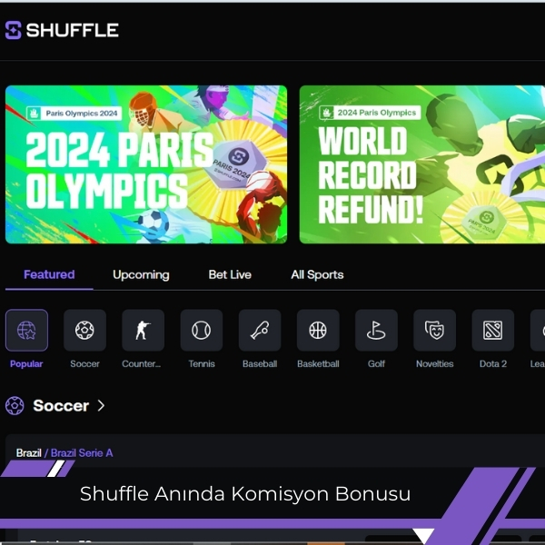 Shuffle anında komisyon bonusu