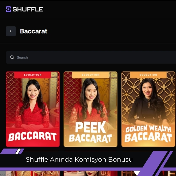 Shuffle anında komisyon bonusu