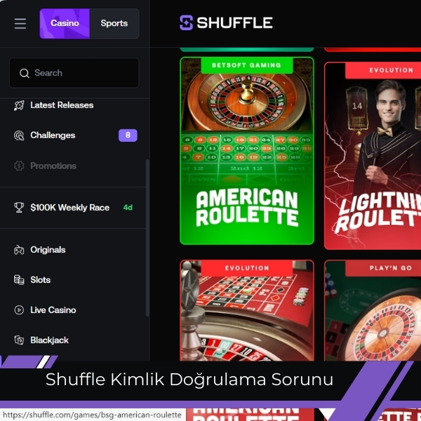 Shuffle kimlik doğrulama sorunu