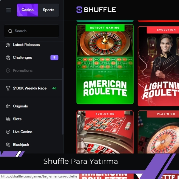 Shuffle para yatırma